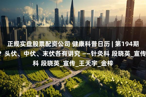 正规实盘股票配资公司 健康科普日历 | 第194期: 具体哪天贴？头伏、中伏、末伏各有讲究 ——针灸科 段晓英_宣传_王天宇_金梓